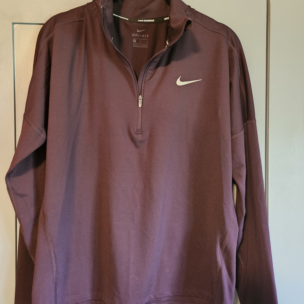Nike Women's Maroon Dri-FIT Quarter Zip Pullover